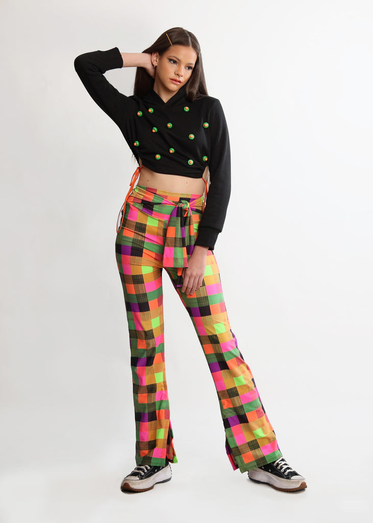 Trixie Checker Flare Pant | Vessta Studio